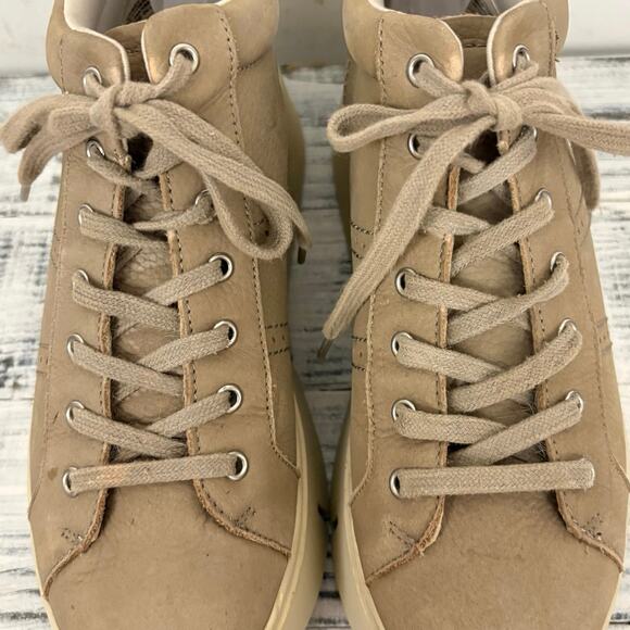 Naked Feet Essex Leather Platform Sneakers Beige Taupe Women’s 8M - Picture 6 of 16